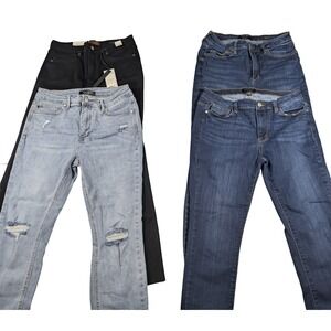 Judy Blue Skinny Jeans Bundle of 4 Women 11/30 Distressed Wash Black is NWT